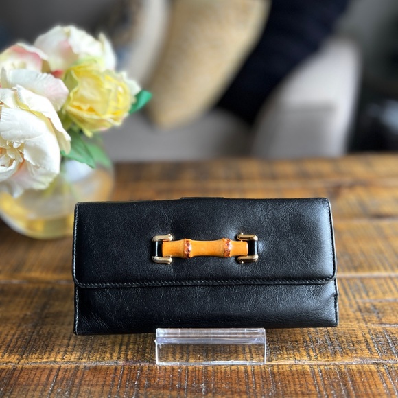 SOLD ❌ Gucci Vintage Bamboo Long Wallet - Picture 1 of 9